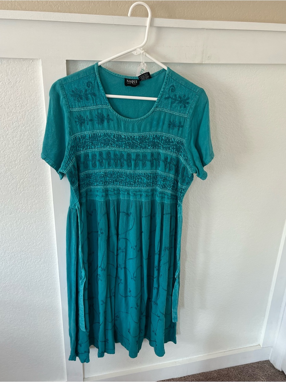 Vintage Naqui Women's Large Bohemian Midi Dress